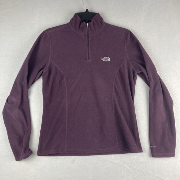 The North Face Tops - The North Face Womens Size Medium Quarter Zip Purple Fleece Sweatshirt